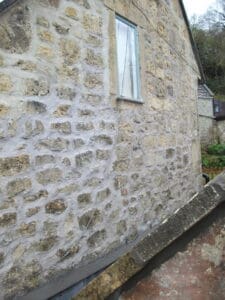 Lime mortar installed as part of a finished roof restoration as part of a roofing project by out roofers at Robinson's Roofing in Bath.