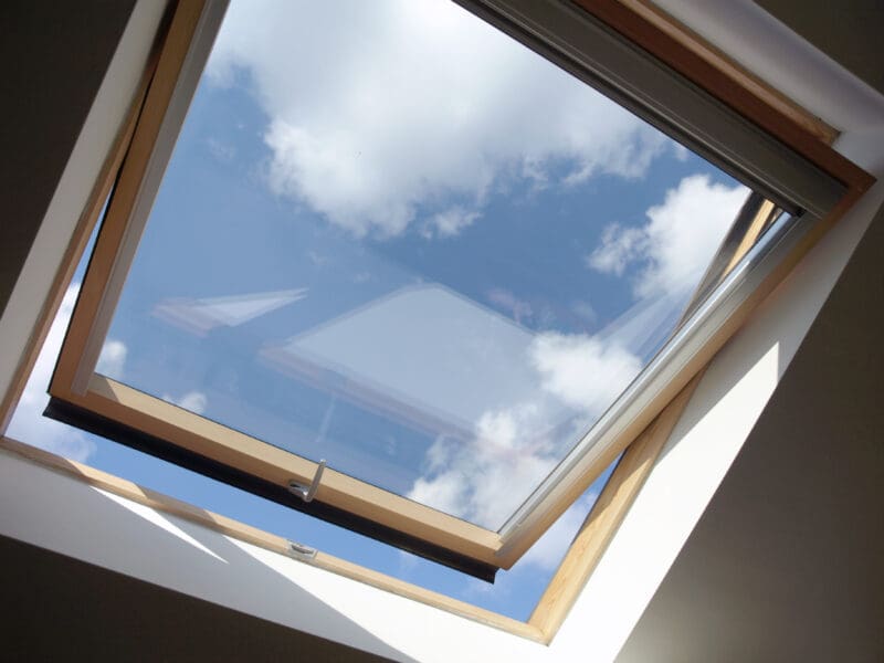 Velux window replacement as part of roofing works in Bath.