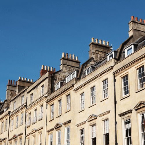 Row of elegant Georgian townhouses